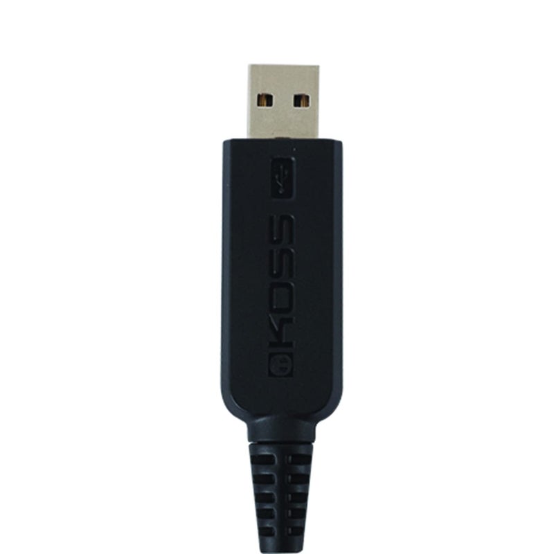 Koss CS100 USB Double Sided On-Ear Headset with Boom Microphone, Lightweight Design, Black and Beige - Image 3